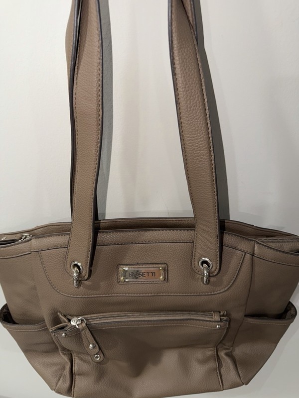 Rosetti Multi Compartment Handbag, Shoulder Bag, Taupe Communter Workwear Purse gallery