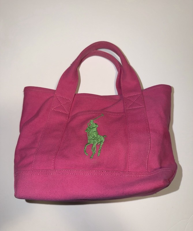 RALPH LAUREN Big Pony Tote Bag Canvas PNK(2) Pink Women’s Bag.
