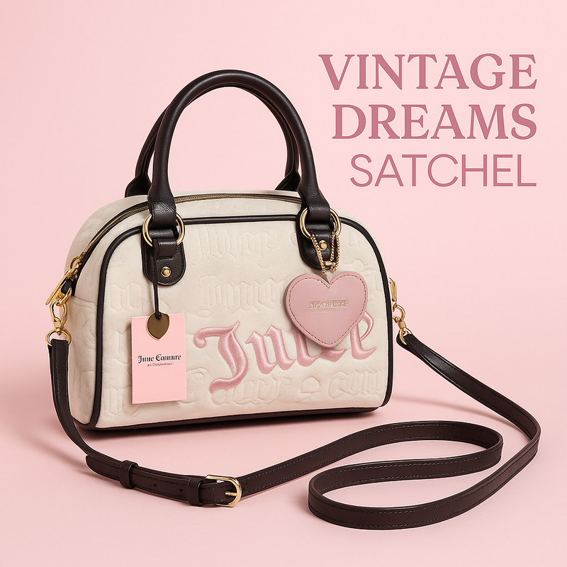 Juicy Couture Purse Vintage Dreams Satchel bag Angel Chocolate 11JCPVMX Viral