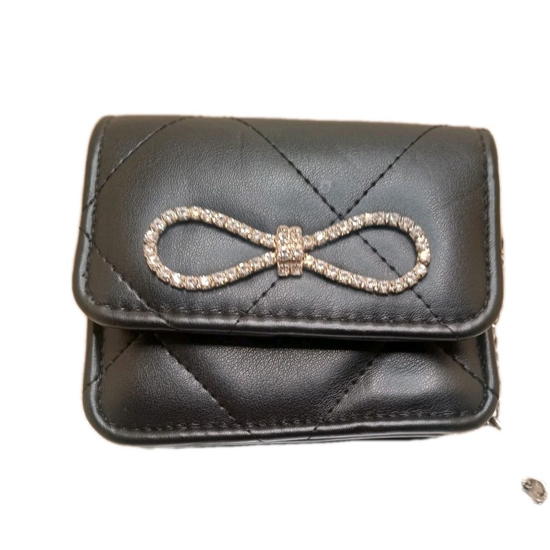 UNBRANDED faux leather with RHINESTONE evening purse with chain link strap…NEW