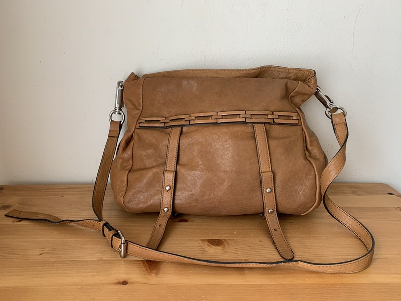 Joelle Hawkens Tan leather handbag crossbody bag