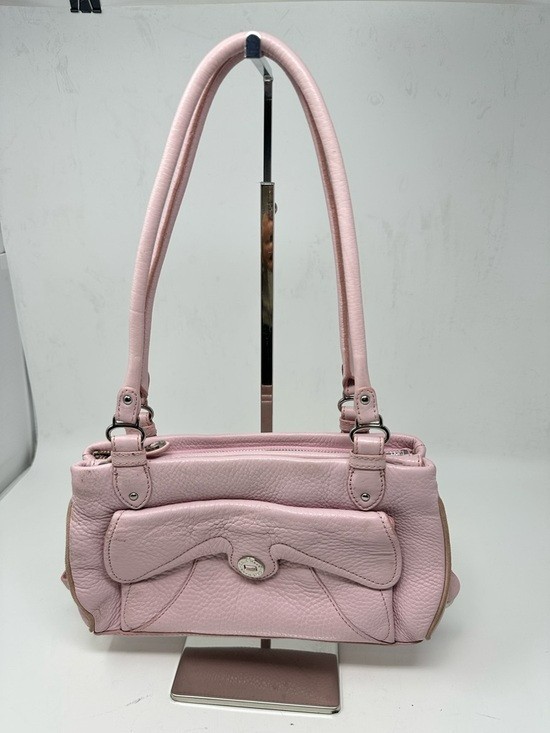 Cole Haan Village F04 Soft Pink Pebbled Double Strap Leather shoulder bag