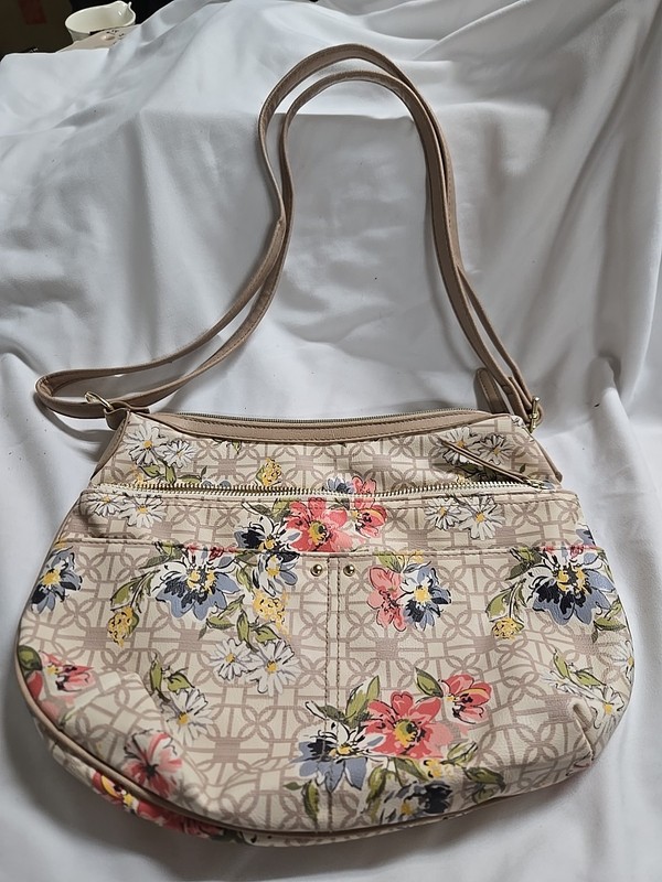 Trixie Crossbody Purse Time And True Out Of Stock Floral Cream Brown