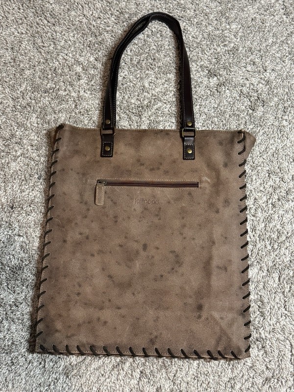 Lollipops 100% Leather Zebra Rivet Stitching Boho Indie Large Handbag Tote Purse gallery
