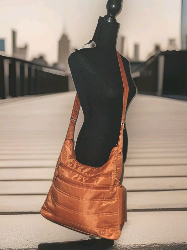 LUG Cable Car Crossbody Bag Orange Purse Handbag 13.5x13x3