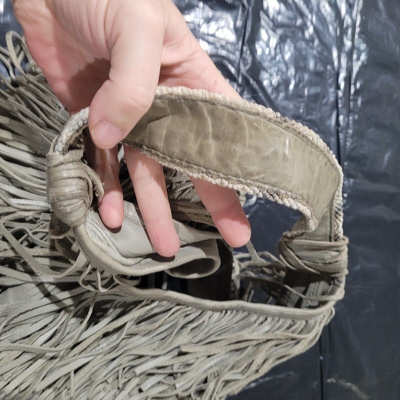 Bolso Sin Marca Grey Syra Carus (Mexico Artist) Fringe Western Purse/Bag Vintage gallery