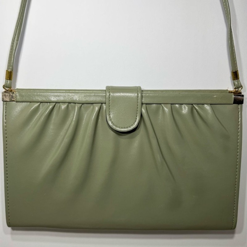Vintage Sage Green Shoulder Bag | Minimal Clutch Style Purse Grandmacore Classic