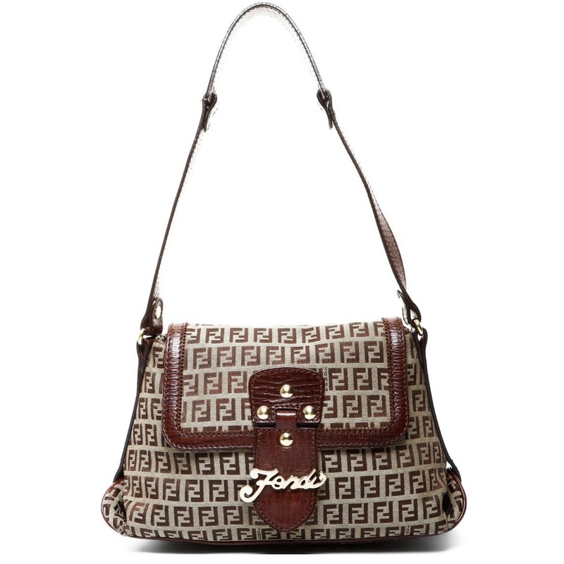 Vintage Fendi Zucchino Canvas Mamma Baguette shoulder bag