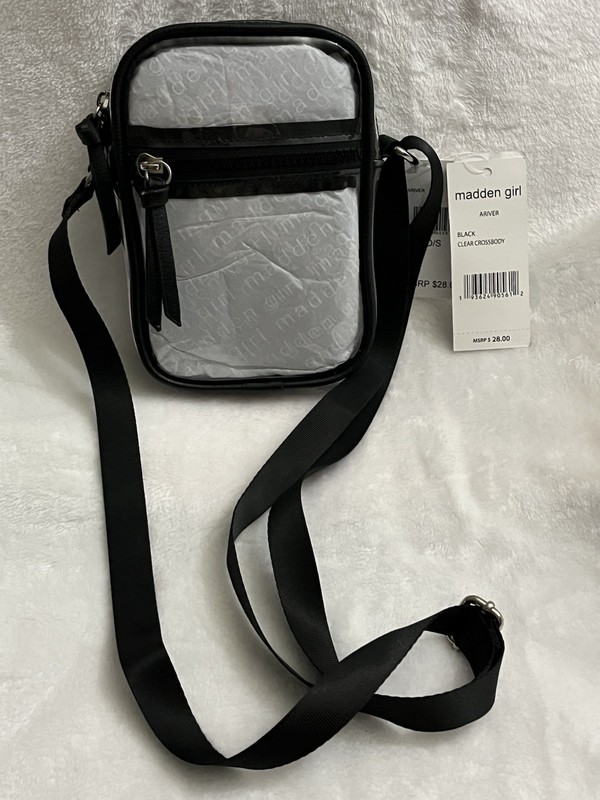 Manden Girl Black And Clear Crossbody Bag