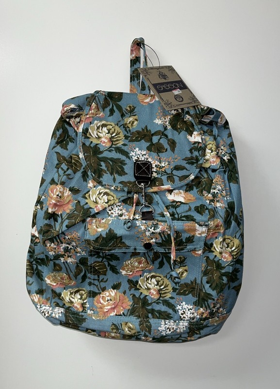 Vintage Sasson Rose Flower Feminine Cottage Core Retro 1990s Shoulder Backpack