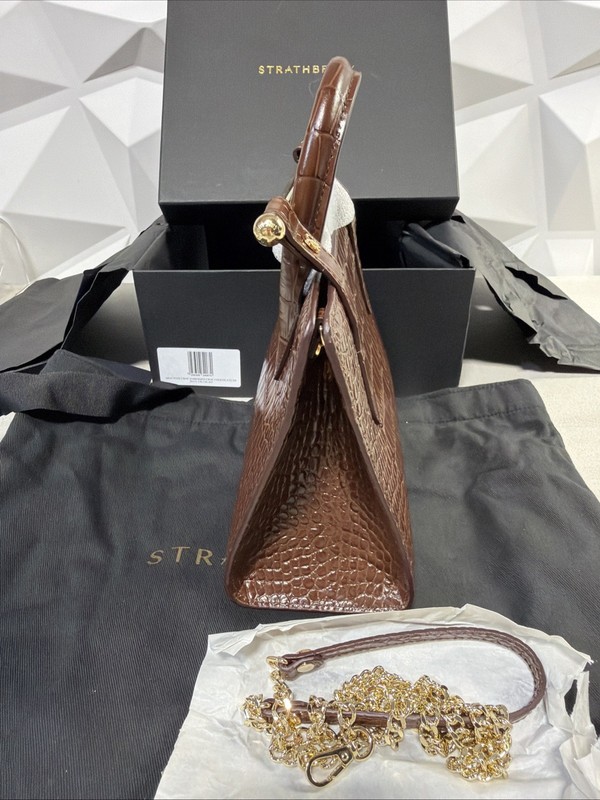 STRATHBERRY MINI TOTE CROC CHOCOLATE gallery