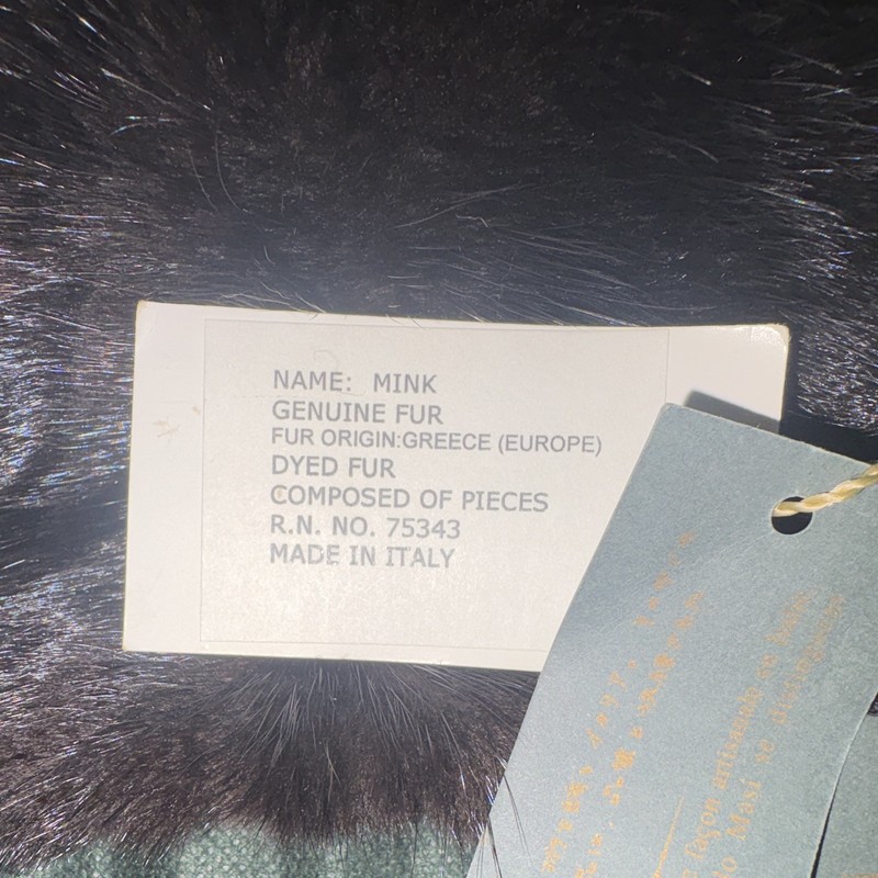 Paolo Masi Black Tote Handbag Mink Fur Trim Zip/Magnetic Pockets Dust Bag gallery