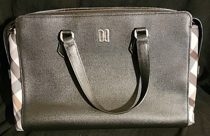DAKS From London Black/Checkered Handbag,purse, Pocketbook Pre-owned