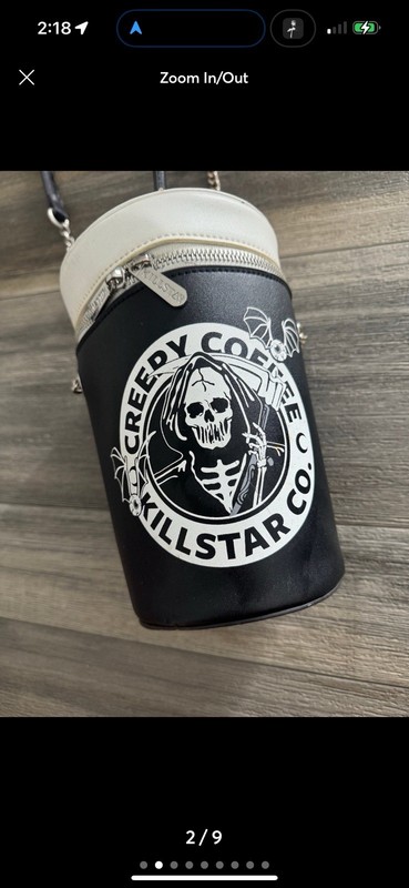 Killstar Black and White Creepy Coffee Crossbody Bag gallery