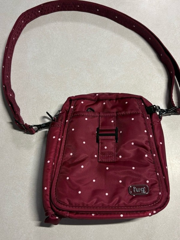 Lug Can Can Cranberry Dot Crossbody Purse Bag Travel Belt