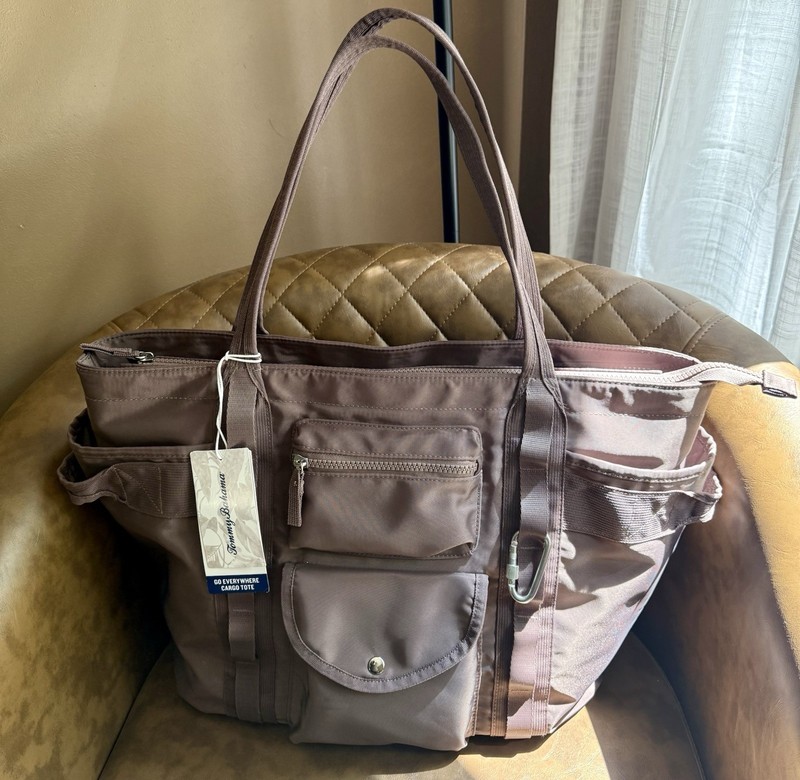 NWT Tommy Bahama Go Everywhere Cargo Muted Purple Tote w/ Trolley Sleeve gallery