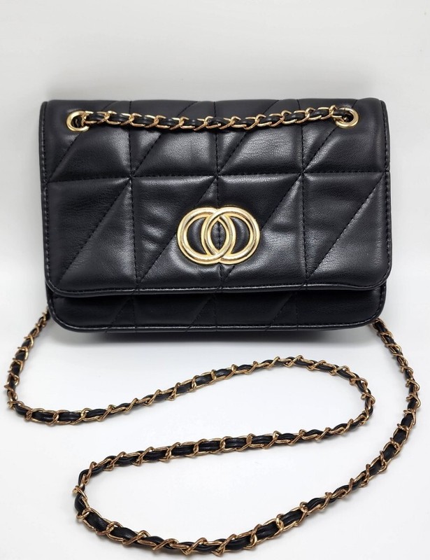 BAM FOREVER Leather Clutch Purse Black Magnetic Snap Quilted Leather Purse Small