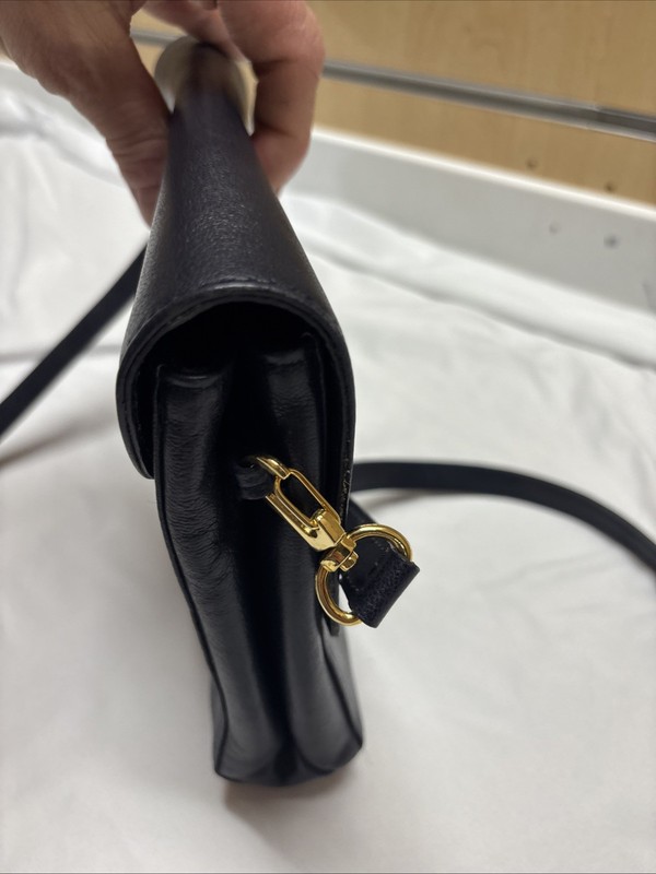 Andrea Mabiani Navy Blue Leather Crossbody Handbag, Made In Argentina gallery