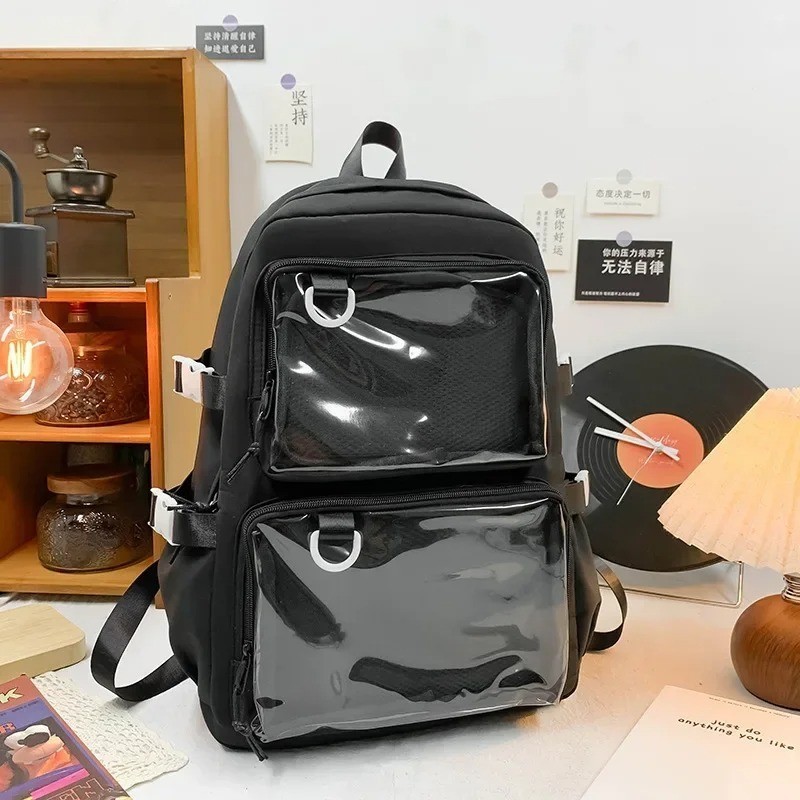 Japanese Kawaii Ita Backpack Transparent Large Capacity School Bag for Women