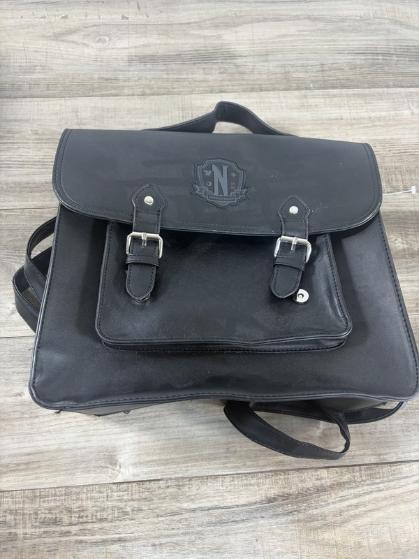 Wednesday Addams Nevermore Academy Crest Satchel Bag Black
