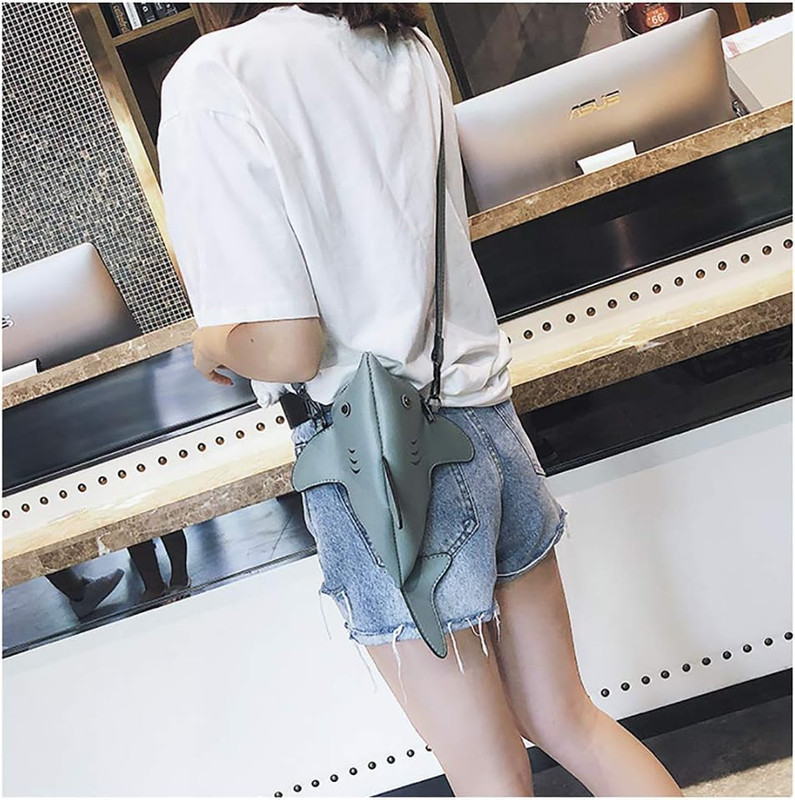 Dinosaur Shark Shoulder Bag for Women 3D Animal Novelty Purse Zipper Crossbody H gallery