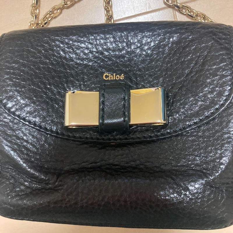 Chloe Mini Shoulder Chain Bag Black Leather 120cm Chain 11x13x6 cm Classic Style gallery