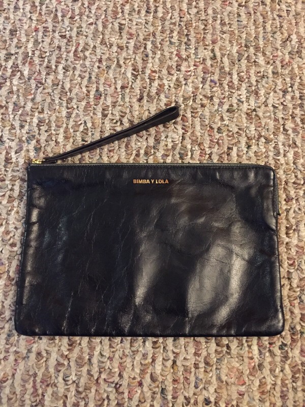 Bimba Y Lola Black Leather Clutch
