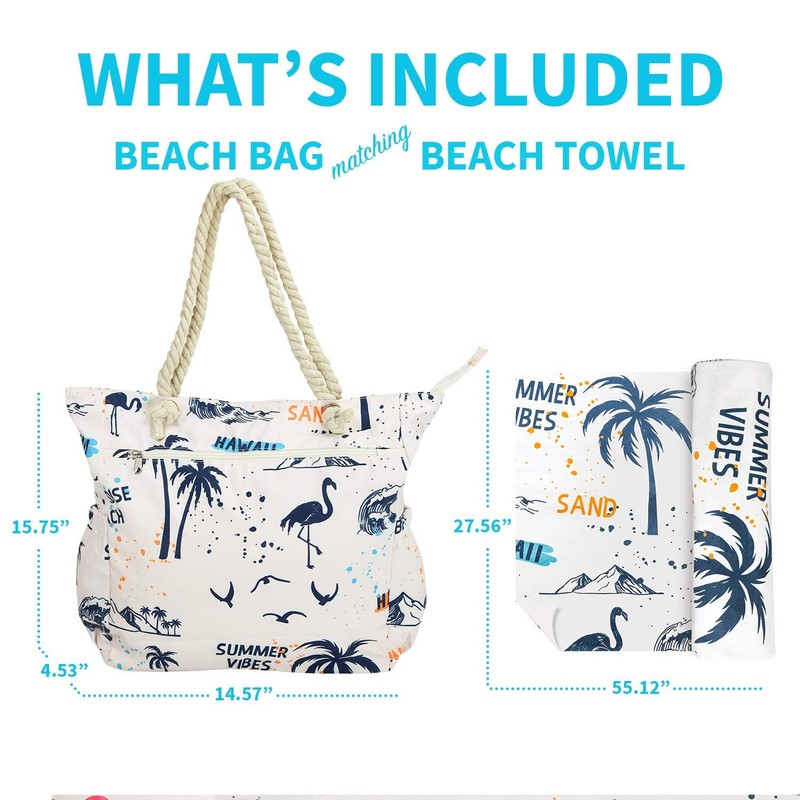 Spacious Beach Tote Bag - Waterproof Shoulder Tote Bag for Women & Men Multip... gallery