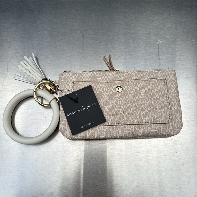 Nanette Lepore Bracelet Style Wristlet Organizer In Beige Logo – Hands Free