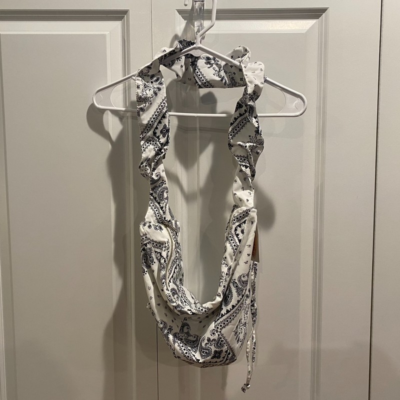 3AM Forever White & Black Paisley Print Cloth Shoulder Bag NWT