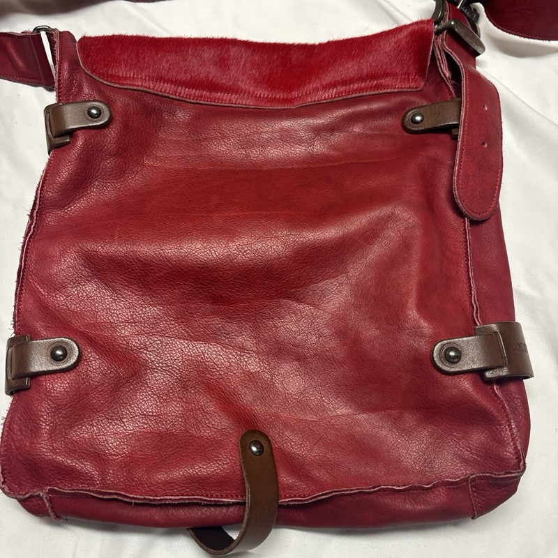 Ditox Red Genuine Leather Messenger Style Handbag/Shoulder Bag, Raw Lining gallery