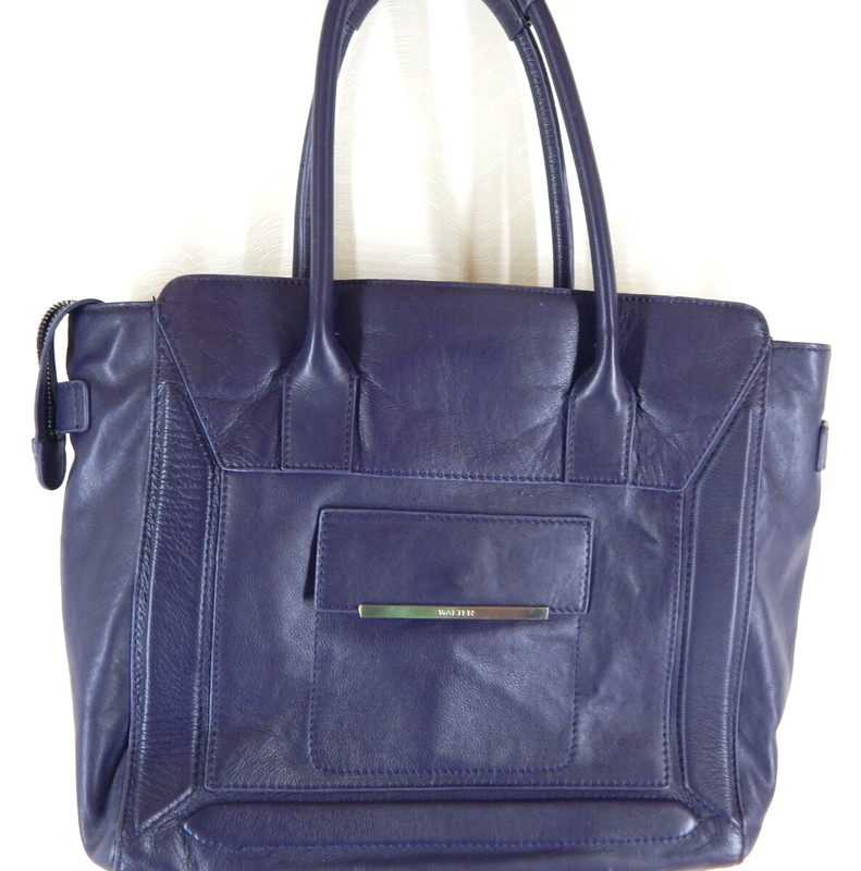 Walter by Walter Baker Blue Leather Tote Bag