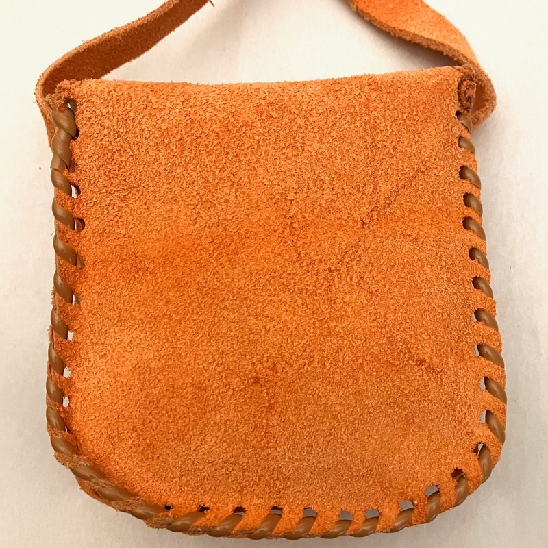 Hand Painted Butterfly Mexican Suede Shoulder Neck Pouch Snap Closure Suede gallery