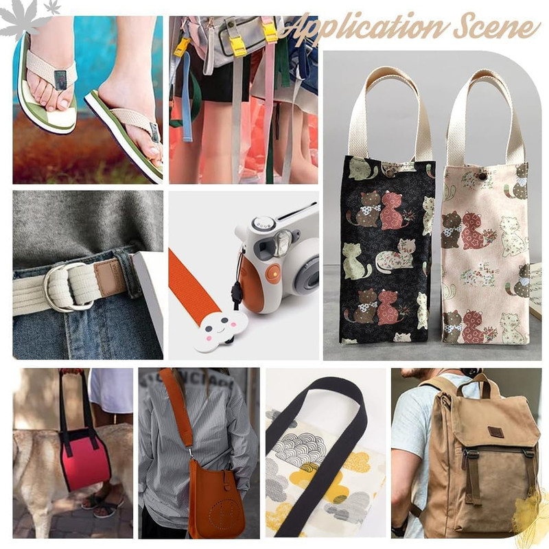 38 Yards Cotton Webbing 1 Inch Polyester Cotton Webbing Straps 10 Colors Bag Han gallery
