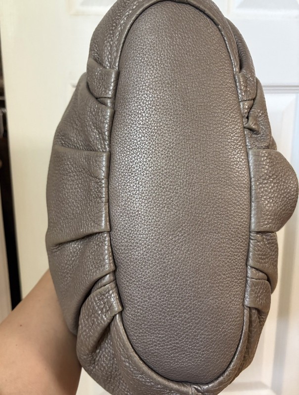 Vintage Fendi Selleria Pomodorino Tote Handbag in Metallic Gray Pebbled Leather gallery