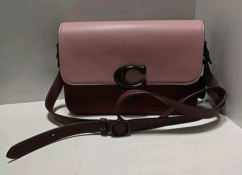 NEW Coach Studio Shoulder Bag In Colorblock Leather Pink Cherry Crossbody