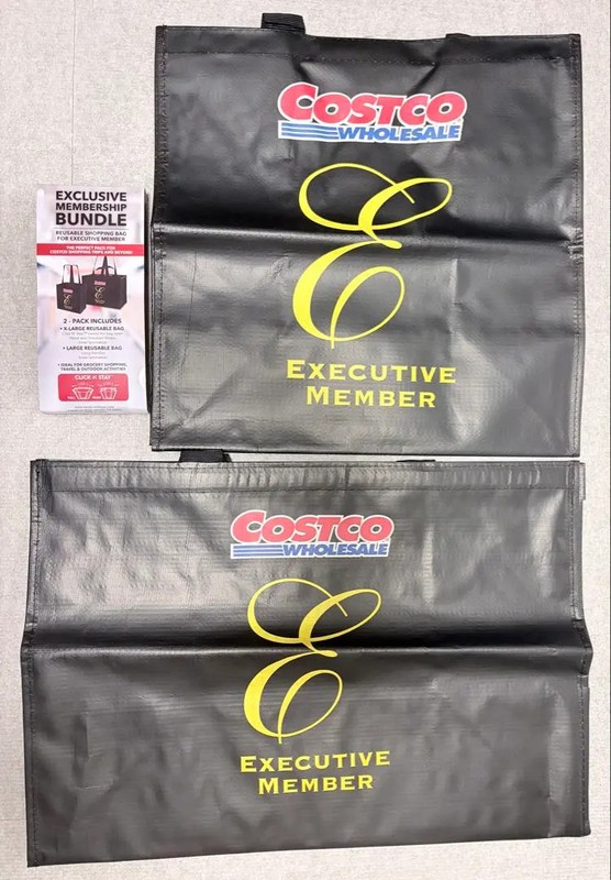 Set of 2 Costco Shopping Bag Novelty Executive Members Only Black Japan Fee ship