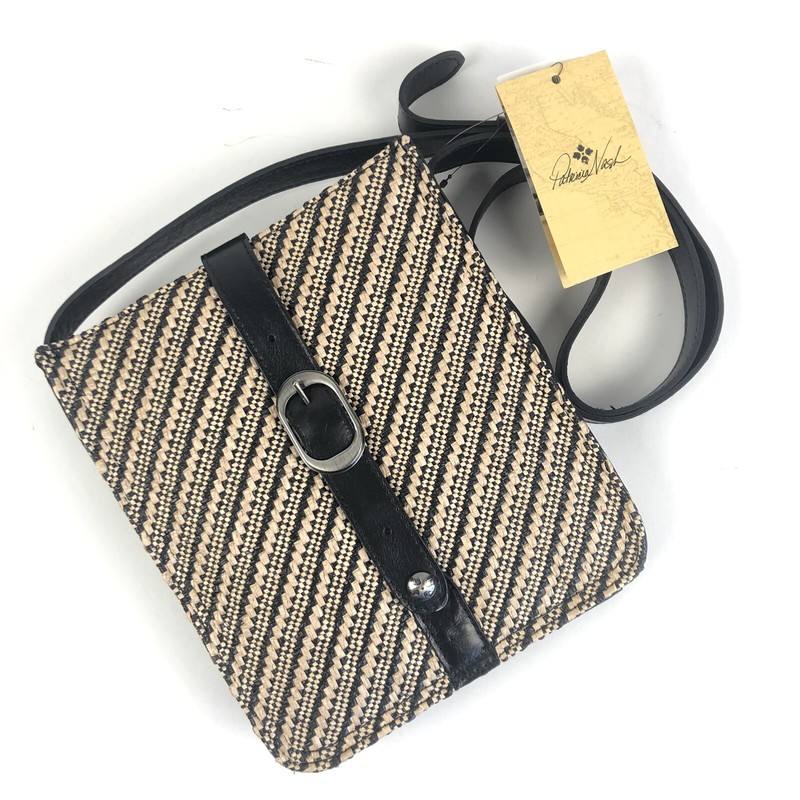 NWT Patricia Nash Raffia Straw Leather Crossbody Bag Boho Festival Travel gallery