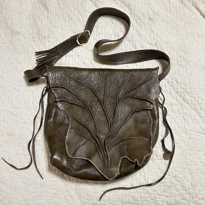 Loriano Tolaini Leather Crossbody Bag Purse Western Boho Fringe Handmade USA