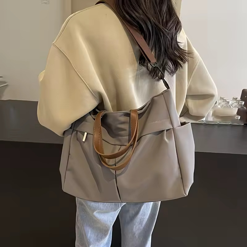 Women Nylon Tote Large Capacity Shoulder Handbag Multi Pocket Casual Work School gallery