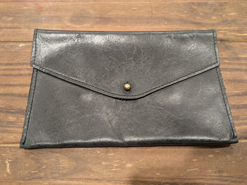 Parker Clay Black Leather Clutch Made In Ethiopia Minimalist Classic