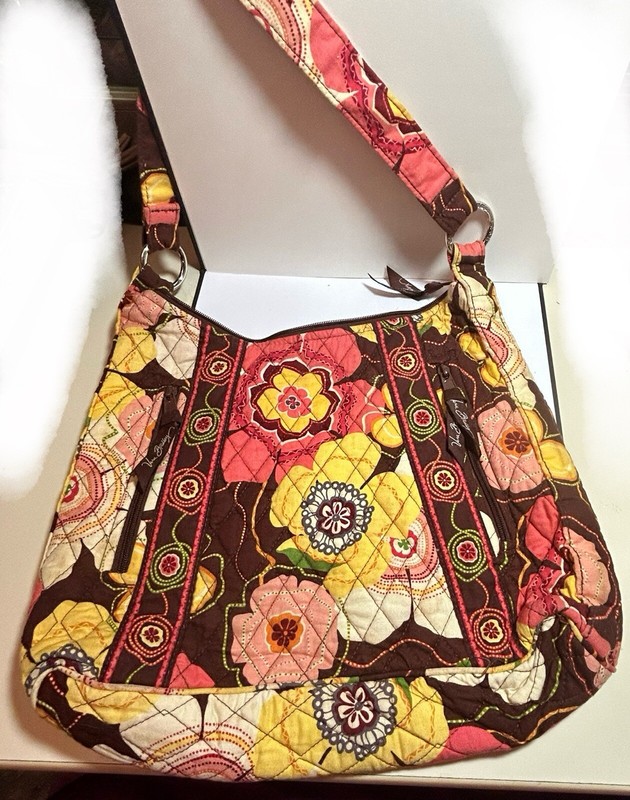 Vera Bradley Buttercup Hobo Shoulder Sling Bag Purse Floral Flowers RETIRED RARE