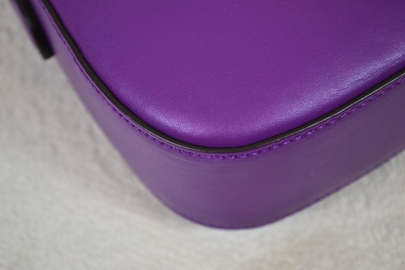 Gucci Lady Web Horsebit Purple Leather Small Shoulder Bag Handbag Purse gallery