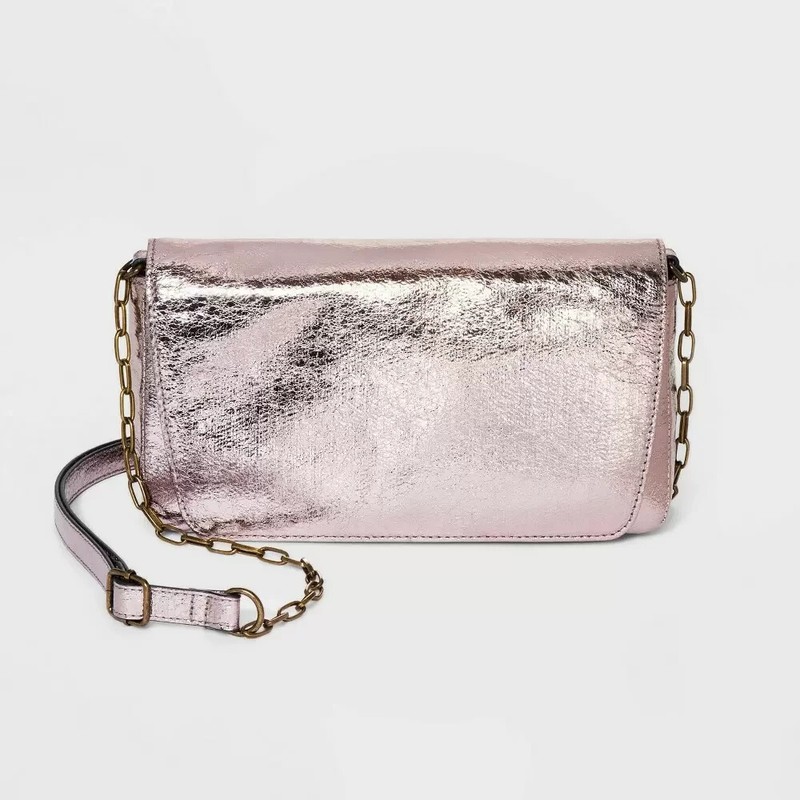 Universal Thread Flap Crossbody Bag Metallic Bronze Handbag