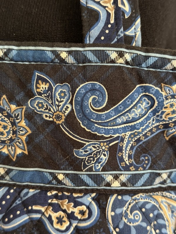 Vera Bradley Tote Shoulder Bag in Petal Paisley 13”Blue Floral gallery