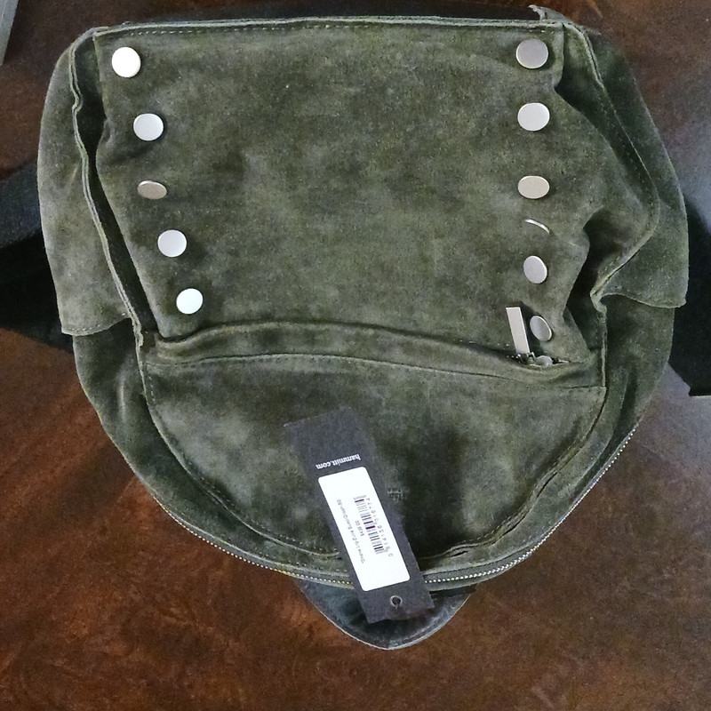 Hammitt Women’s Green Backpack Studded Silver Hardware Zip Closure