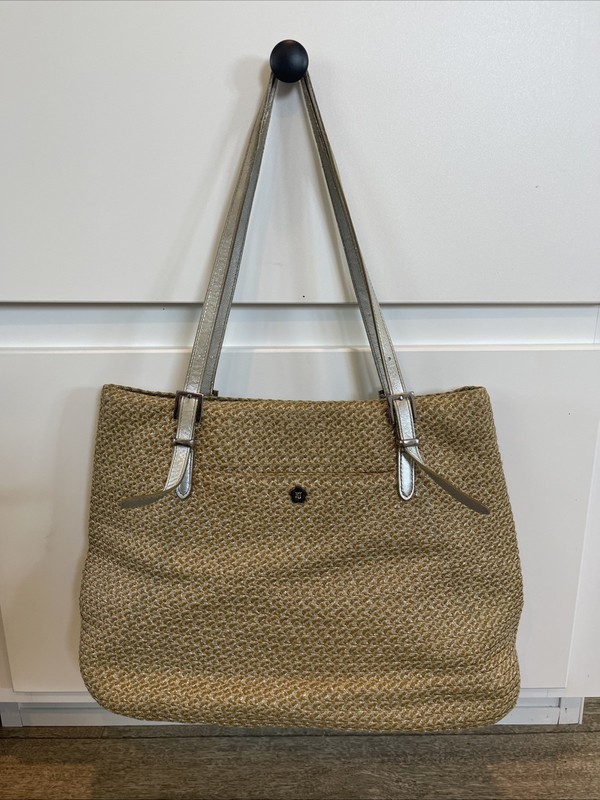 Eric Javits Straw Squishee Shoulder/Tote Brown Handbag