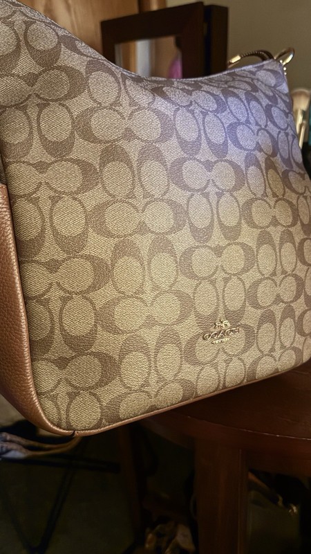 Coach (C1523) Pennie Khaki Redwood Signature Coated Canvas Shoulder Handbag gallery