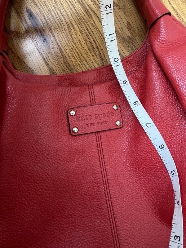Kate Spade New York Berkshire Road Stevie Satchel shoulder bag in red pebbled gallery