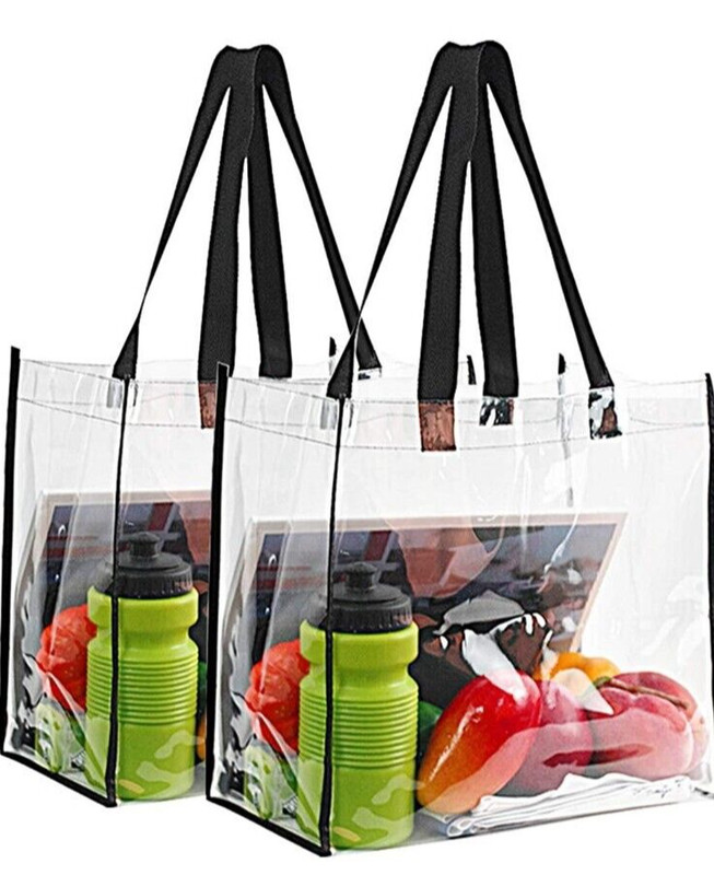 2-Pack Stadium Approved Clear Tote Bag, Travel & Gym, Sports, Concerts 12x12x6